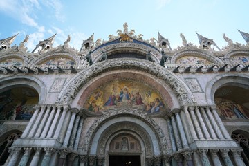 Venice,Italy-July 25, 2018: Basilica di San Marco or The Patriarchal Cathedral Basilica of Saint Mark, Venice