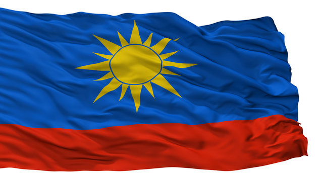 Artyom City Flag, Country Russia, Primorsky Kray, Isolated On White Background