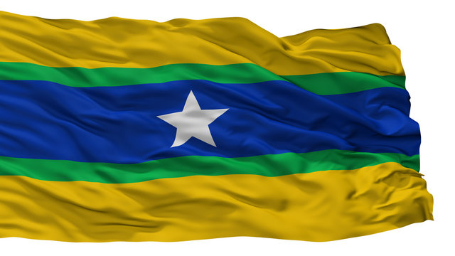 Piar City Flag, Country Venezuela, Isolated On White Background