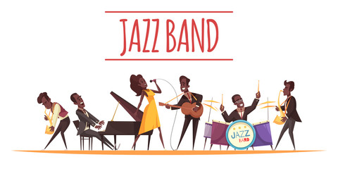 Jazz Band Cartoon Background