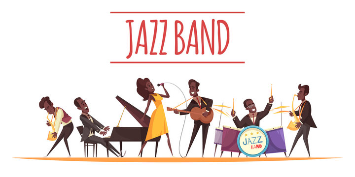 Jazz Band Cartoon Background
