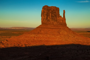 Fototapeta na wymiar Monument Valley mitten at sunset