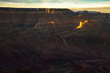 Shadows and light in the Grand Canyon