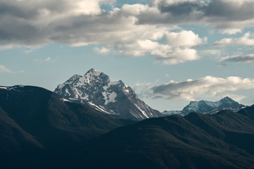 Mt Delphine at dusk in the Purcell Mountain range, Canada