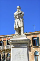 Fototapeta na wymiar Nicolo Tommaseo Statue Famous Essayist Venice Italy