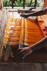 Traditional handicraft sarong in bali indonesia