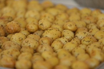 cold snacks, potatos, grapes,