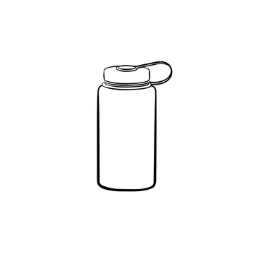 Sports Water Bottle Hand Drawn Outline Doodle Icon