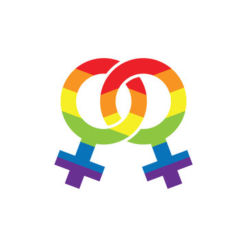 Rainbow Gay Female Gender Signs