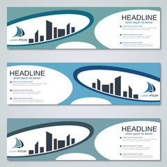 Obraz premium Abstract geometric style banners vector templates collection