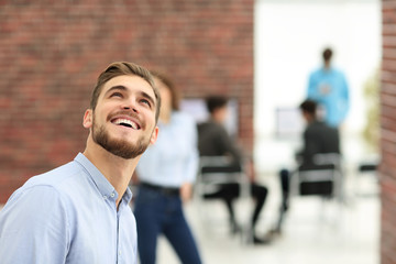 Fototapeta premium Portrait of a handsome smiling confident businessman.