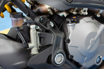 Fototapeta na wymiar Detail of a modern motorcycle engine