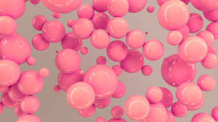 Red spheres of random size on white background © GooD_WiN