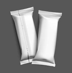 Set of flow packages realistic shadows on black background. Vector illustration ready and simple to use for your design. Quickly allow you to present your idea or the finished product. EPS10.