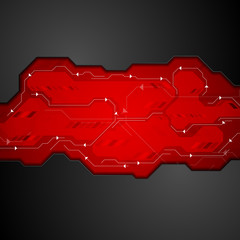 Red and black abstract technology background
