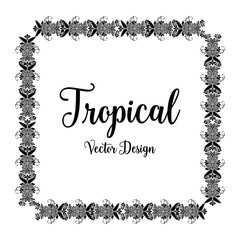 Tropical flower template hand draw for card vector illustration