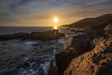 Leo Carrillo State Beach At Sunset