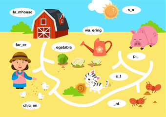 Education maze game vector illustration