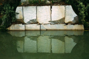 Marble pit with water