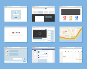 web template. flat design style vector graphic illustration set