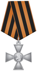 Cross of St. George, the Decoration of the Military Order of Saint George, Russian Federation and Imperial Russia military award to for deeds and distinction in battle in defense of the Fatherland