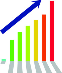 Fototapeta premium 徐々に上昇するグラフ