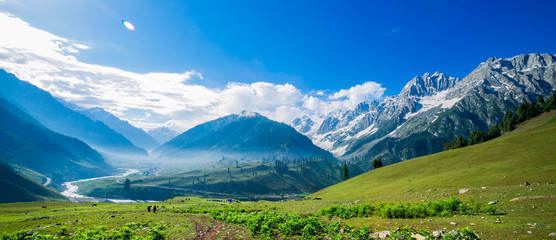 Beautiful mountain view of Sonamarg, Jammu and Kashmir state, India