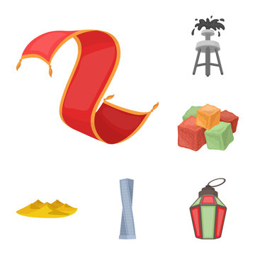 Country United Arab Emirates cartoon icons in set collection for design. Tourism and attraction vector symbol stock web illustration.