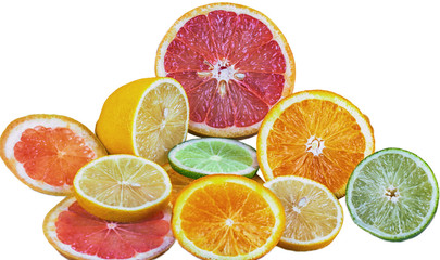 Fresh sliced citrus fruit