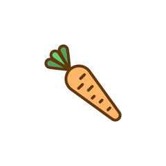 Carrot filled outline icon, line vector sign, linear colorful pictogram isolated on white. Vegetable symbol, logo illustration. Pixel perfect vector graphics