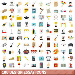100 design essay icons set in flat style for any design vector illustration