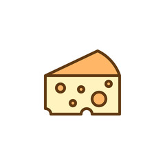 Piece of cheese filled outline icon, line vector sign, linear colorful pictogram isolated on white. Cheese symbol, logo illustration. Pixel perfect vector graphics
