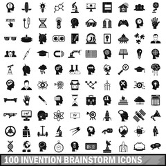 100 invention brainstorm icons set in simple style for any design vector illustration