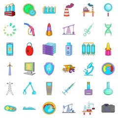 Microscope icons set. Cartoon style of 36 microscope vector icons for web isolated on white background