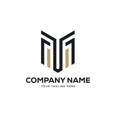 real estate logo design vector, initial letter logo m design template