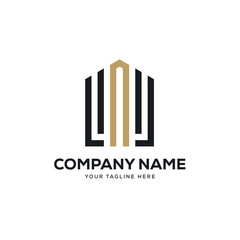 real estate logo design vector, initial letter logo w design template