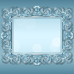 carved frame of ice for picture or photo