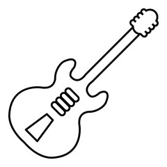 Electric guitar icon. Outline illustration of electric guitar vector icon for web design isolated on white background
