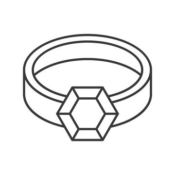 gemstone ring, jewelry related outline icon