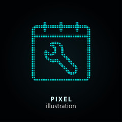 Settings - pixel icon. Vector Illustration on black background. It is easy to change to any color.