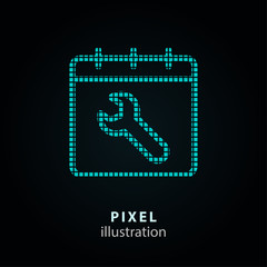 Settings - pixel icon. Vector Illustration on black background. It is easy to change to any color.