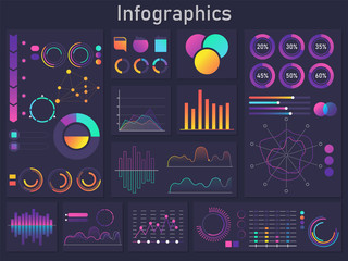 Infographics diagram, chart and graph set.