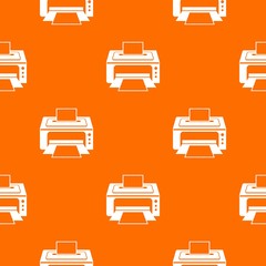Printer pattern repeat seamless in orange color for any design. Vector geometric illustration