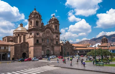 Poster Plaza de Armas in het historische centrum van Cusco, Peru © javarman