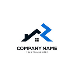 real estate logo designs concept vector, initial letter R logo designs template