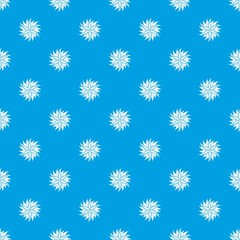 Flower pattern repeat seamless in blue color for any design. Vector geometric illustration