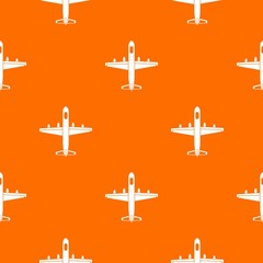 Military plane pattern repeat seamless in orange color for any design. Vector geometric illustration