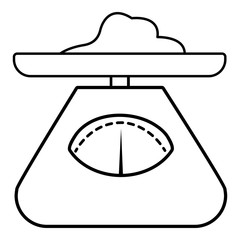 Kitchen scales icon. Outline illustration of kitchen scales vector icon for web design isolated on white background