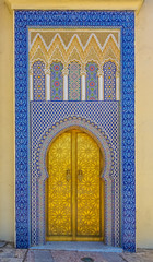 Gate to the palace of the king of Morocco in Fez, Morocco