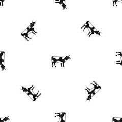 Switzerland cow pattern repeat seamless in black color for any design. Vector geometric illustration